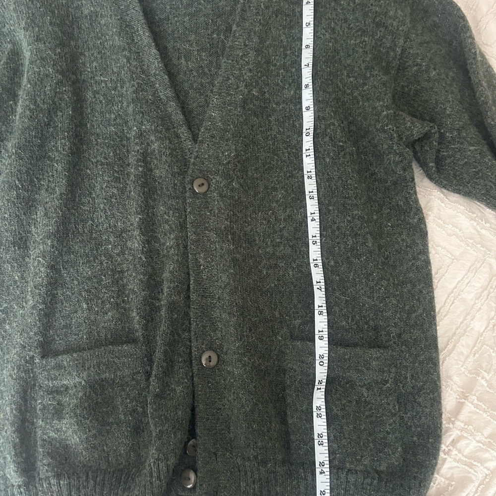 Peruvian Baby alpaca Women's Green Cardigan Sweater 0149 - Picture 9 of 9